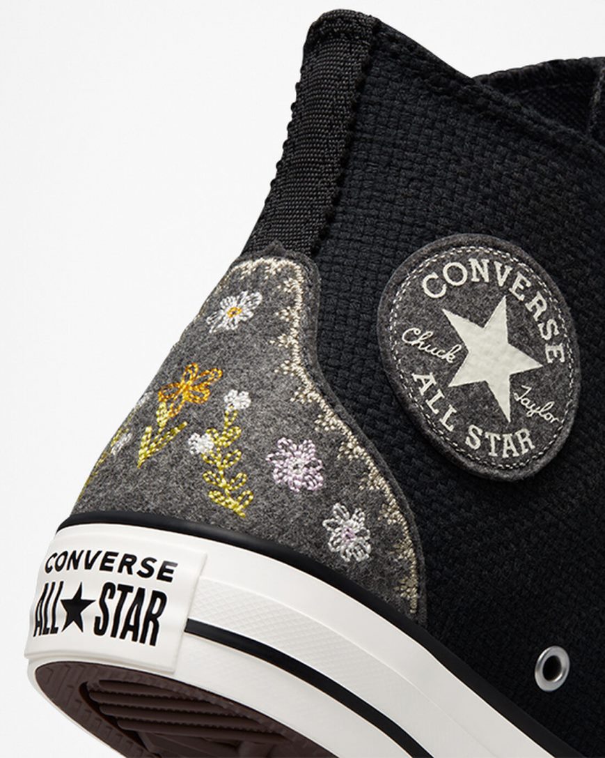 Tenisky Vysoke Converse Chuck Taylor All Star Autumn Embroidery Damske Čierne Ruzove | SK SQKBR3